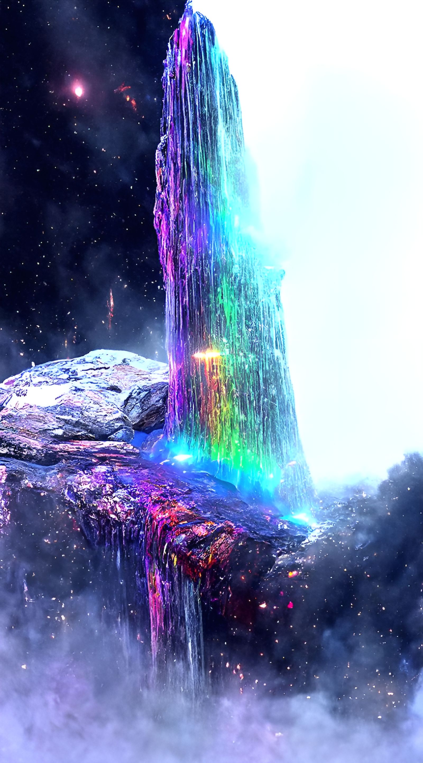 Holographic Waterfall Flows into a Nebula
