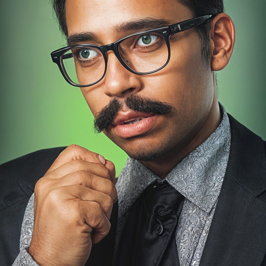 Creole Gentleman Portrait with Gold Glasses