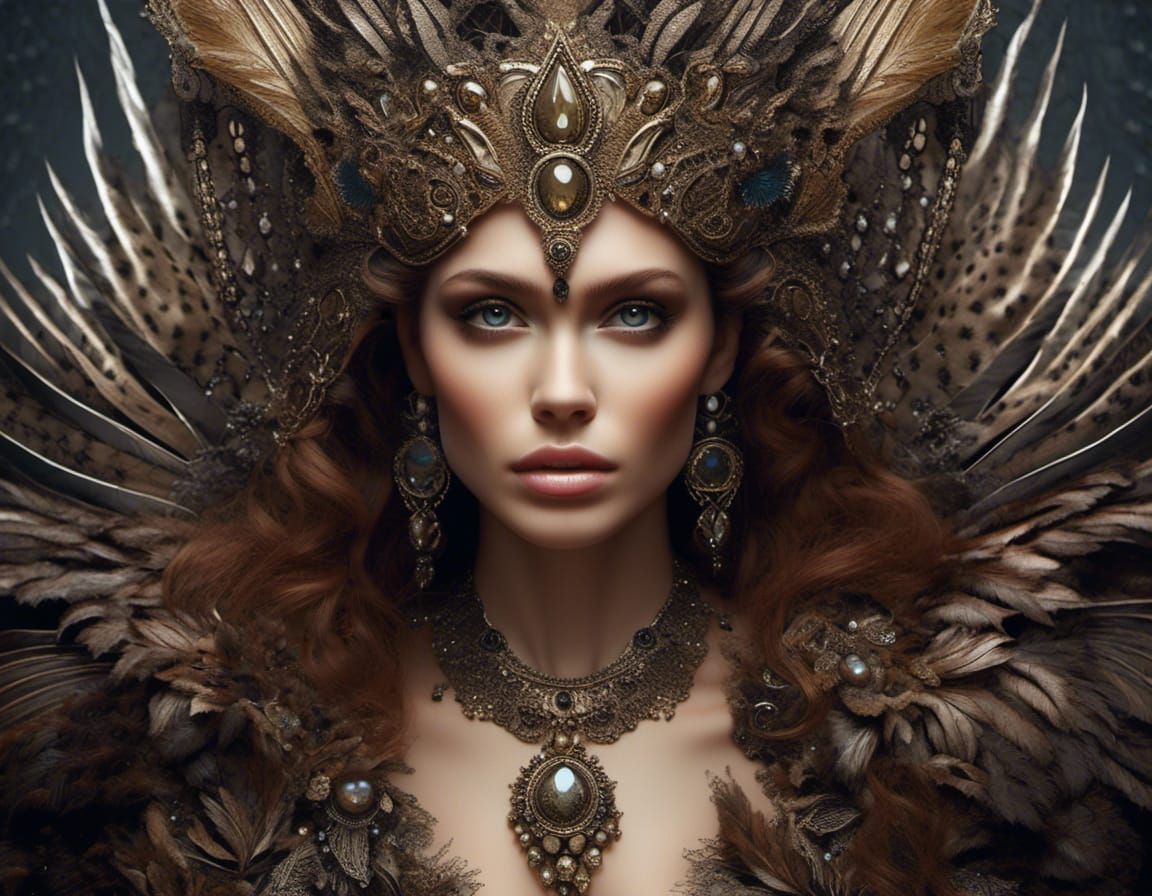 Woman on Beach, Illustration in Royo Style