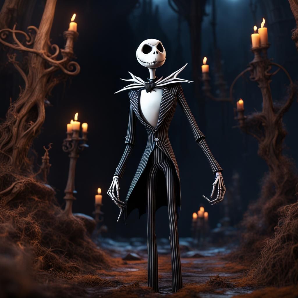 Jack Skellington Detailed Matte Painting in Deep Color