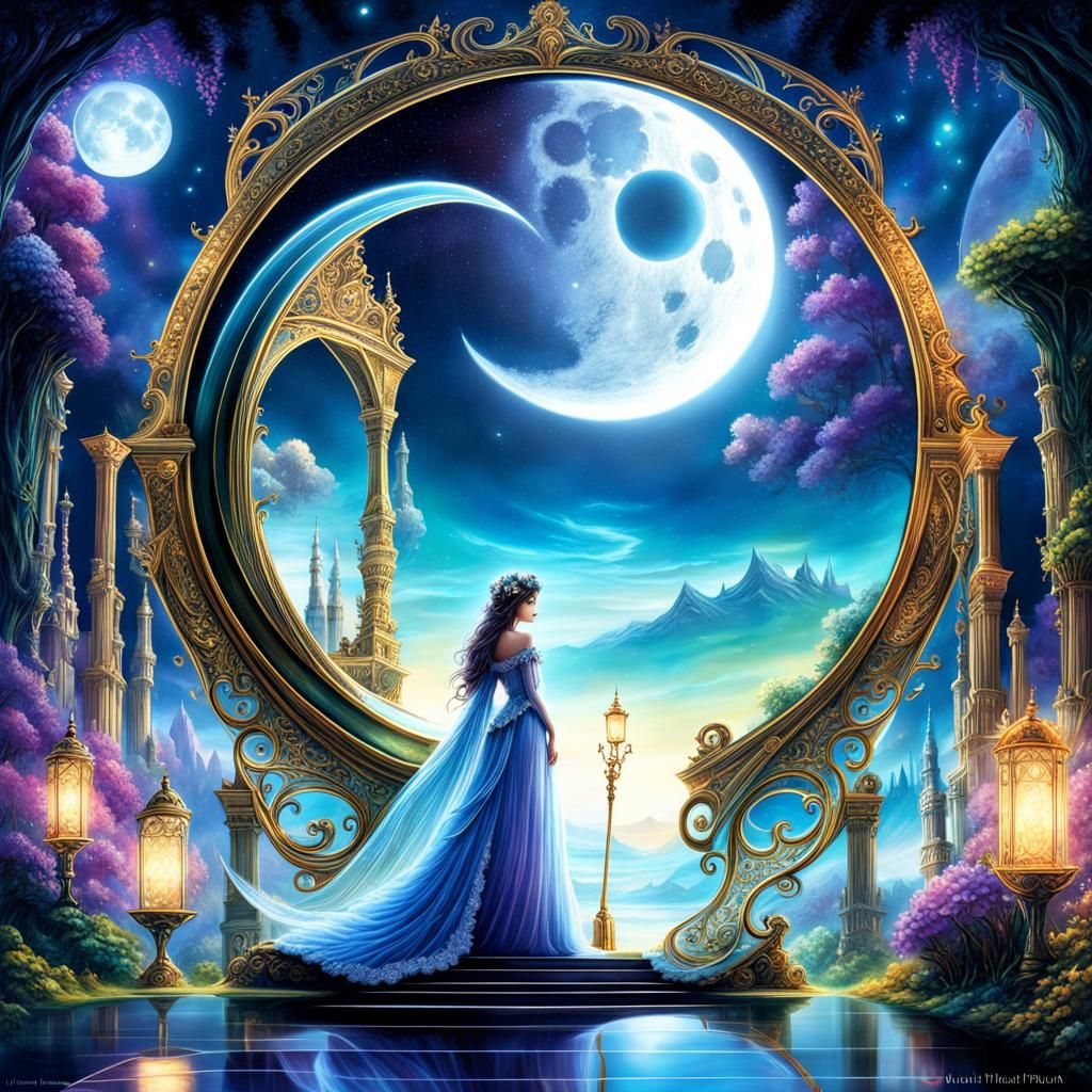 Magical Mirror Portals to Moonlit Worlds