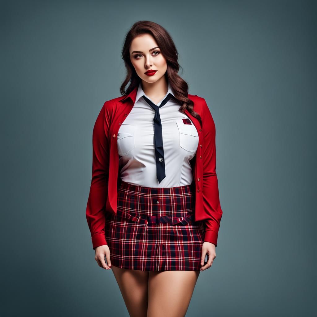 Woman in school uniform