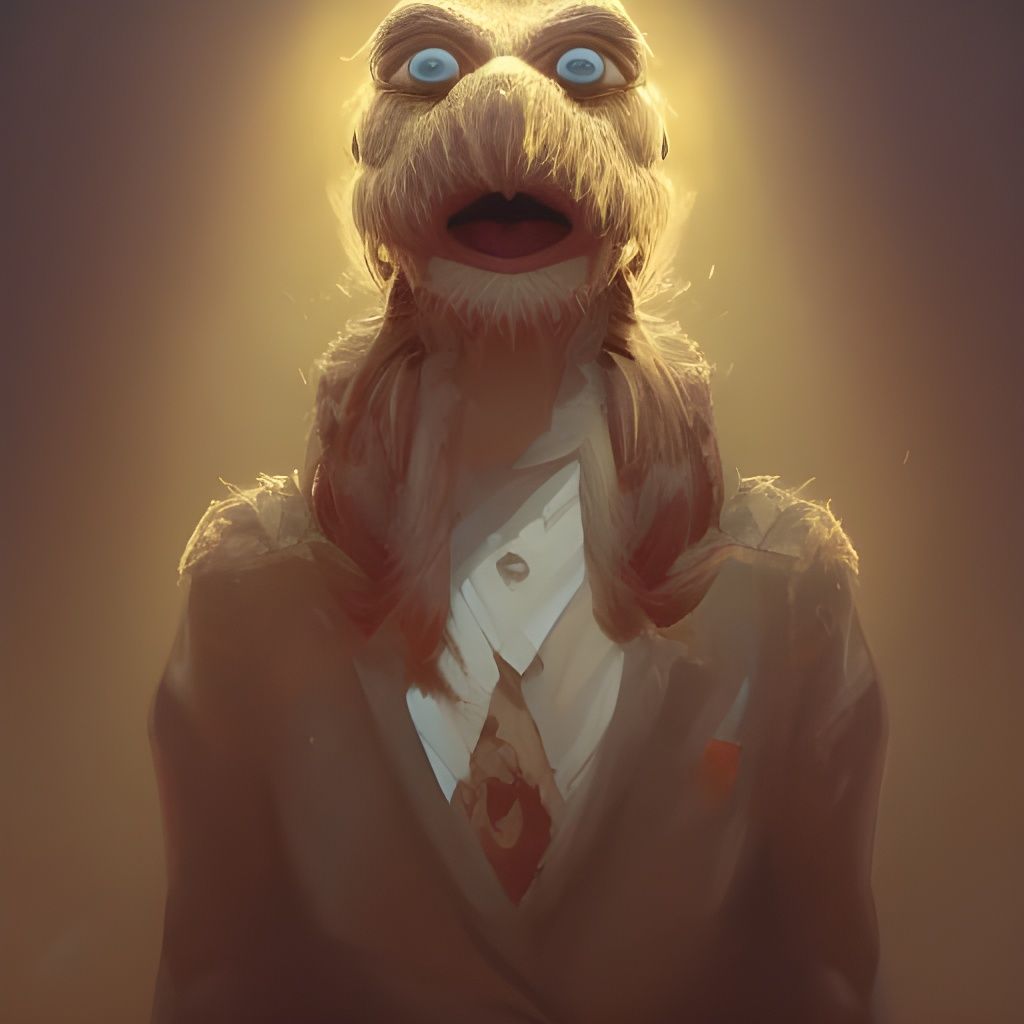 Detailed Portrait of a Grotesque Muppet Character