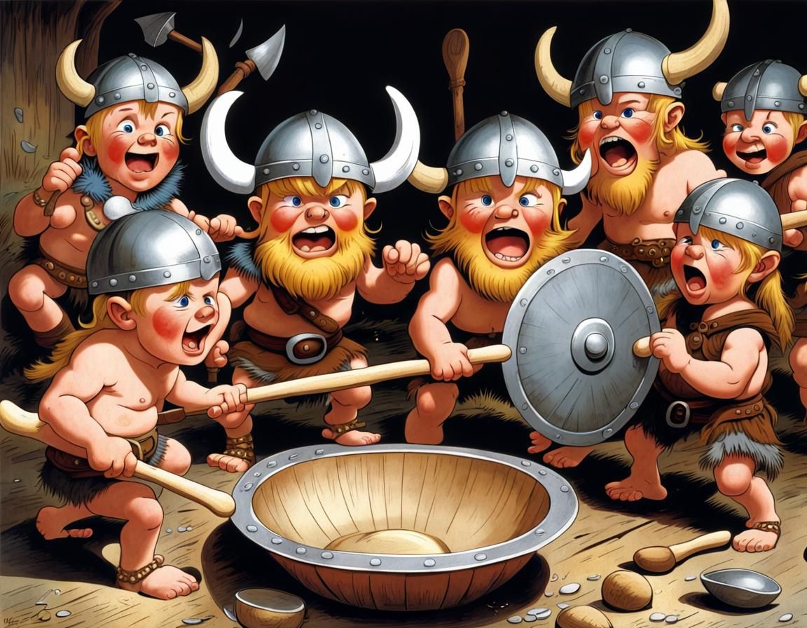Cartoon Vikings: Children at Play as Warriors