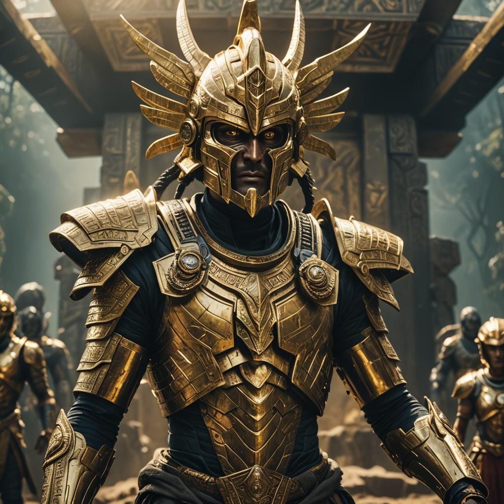 Anunnaki in Golden Armor: Cinematic Film Still