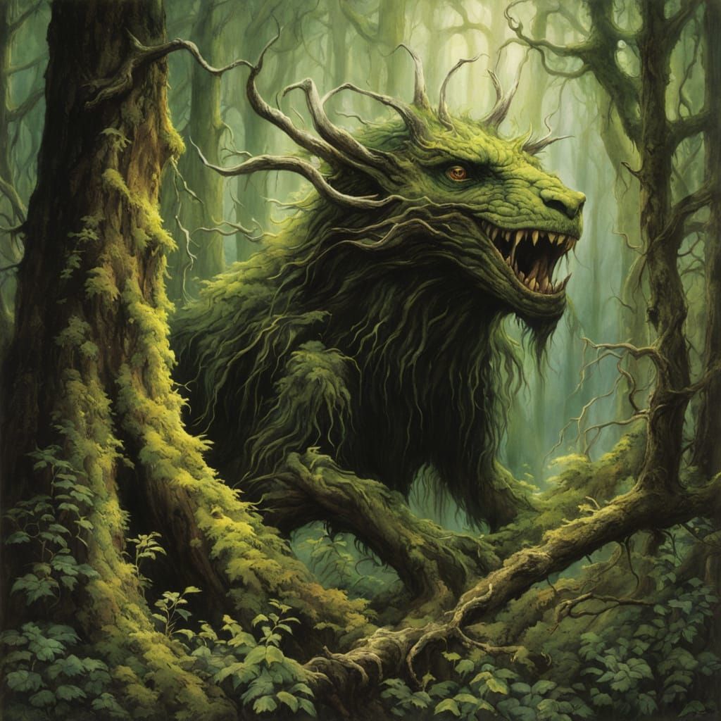 Eldritch Forest Illustration in Fantasy Style