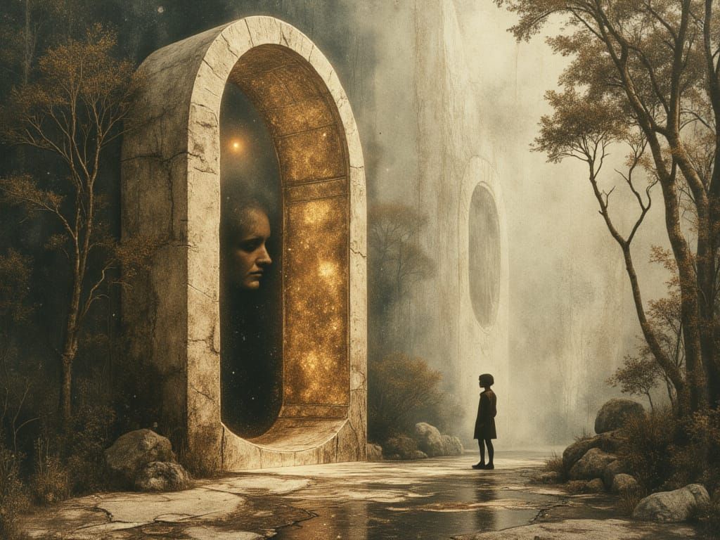 Surreal Fossil Structure with Inner Worlds and Observers