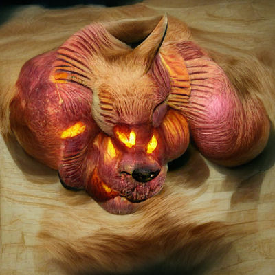 Demonic Pumpkin Cat: A Digital Rendering