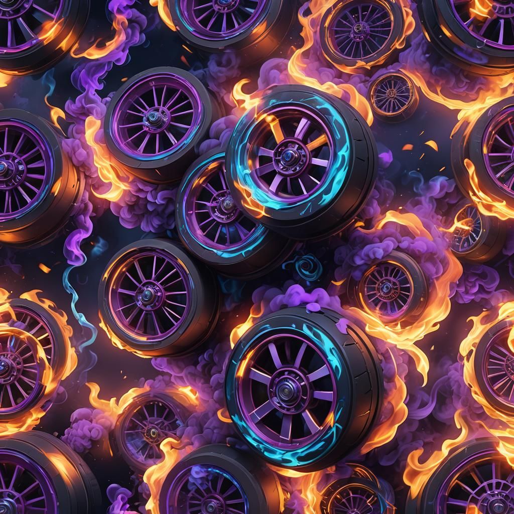Electric Wheels in Low-Poly Fantasy Art