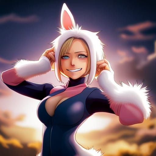 Miruko Bunny Suit Jack-O Pose, Hyperrealistic