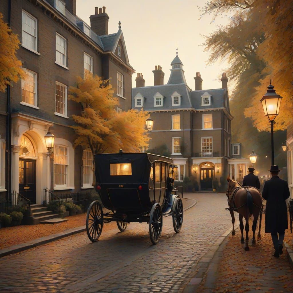 Victorian London Mansion in Golden Hour Light