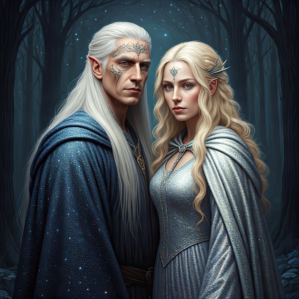 Mystical Forest Encounter in Renaissance Style