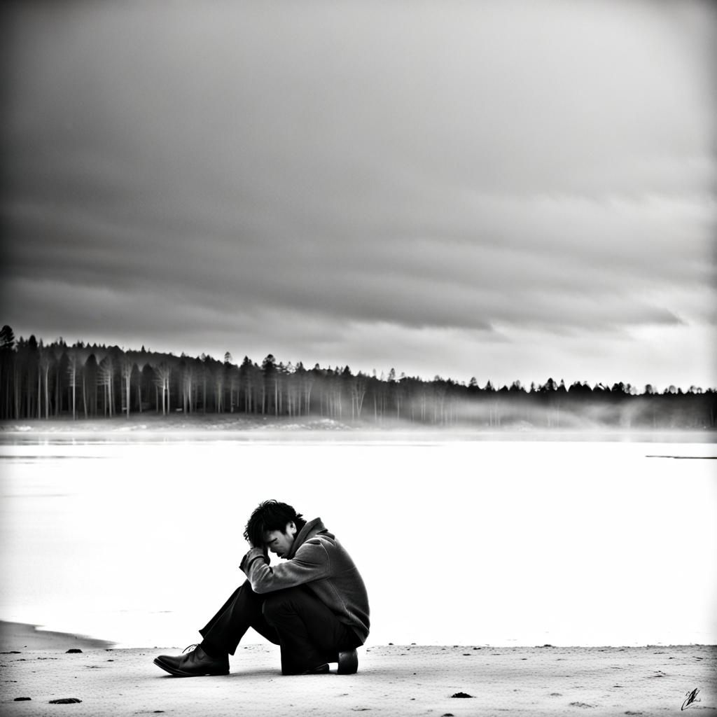 Solitary Figure in Minimalist Style