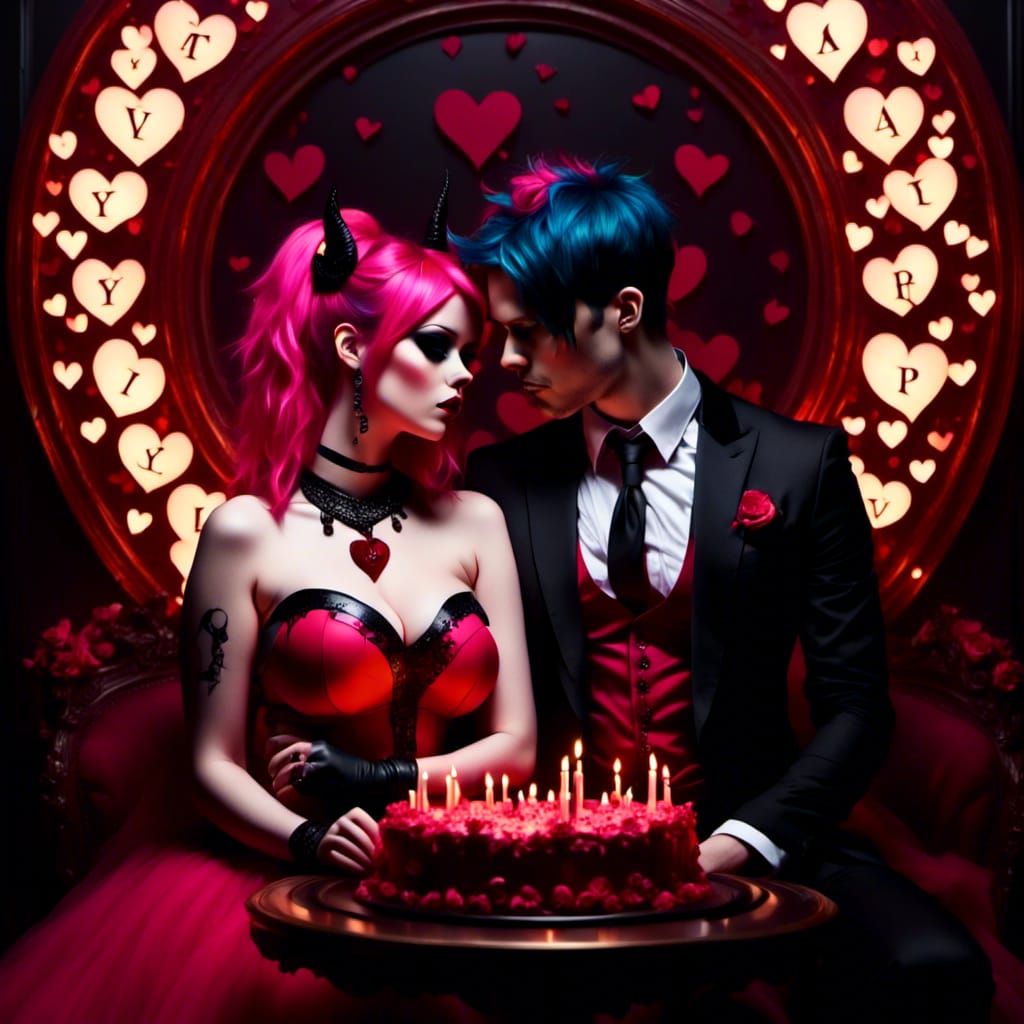 Emo Couple Valentine's Day with Stardust Aesthetic