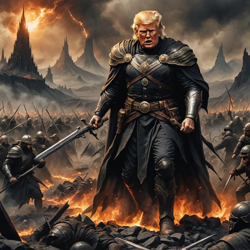 Donald Trump Battles Mordor in Sinister Style