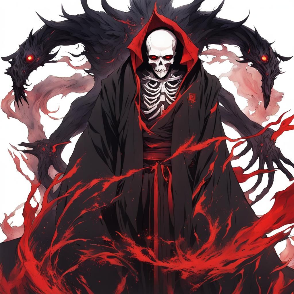 Anime Style Death God Holding a Soul