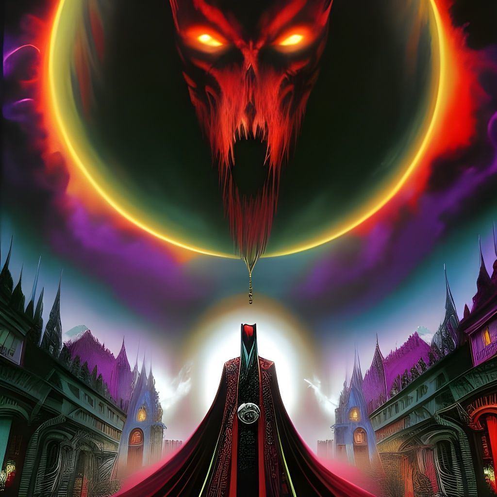 Ominous Psychic Vampire in Horror Art Style