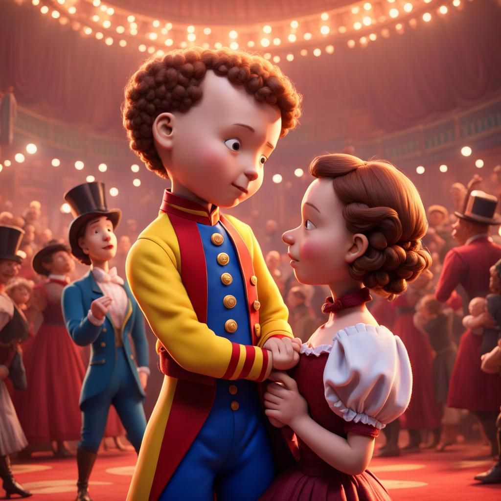 Caillou and Sarah in The Greatest Showman