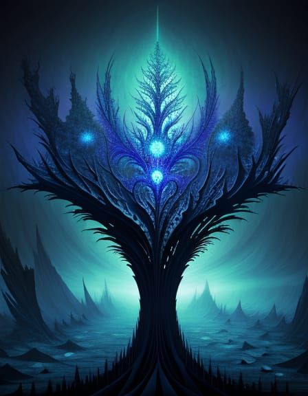 Surreal Fractal Dreamscape in a Psychedelic Nightmare