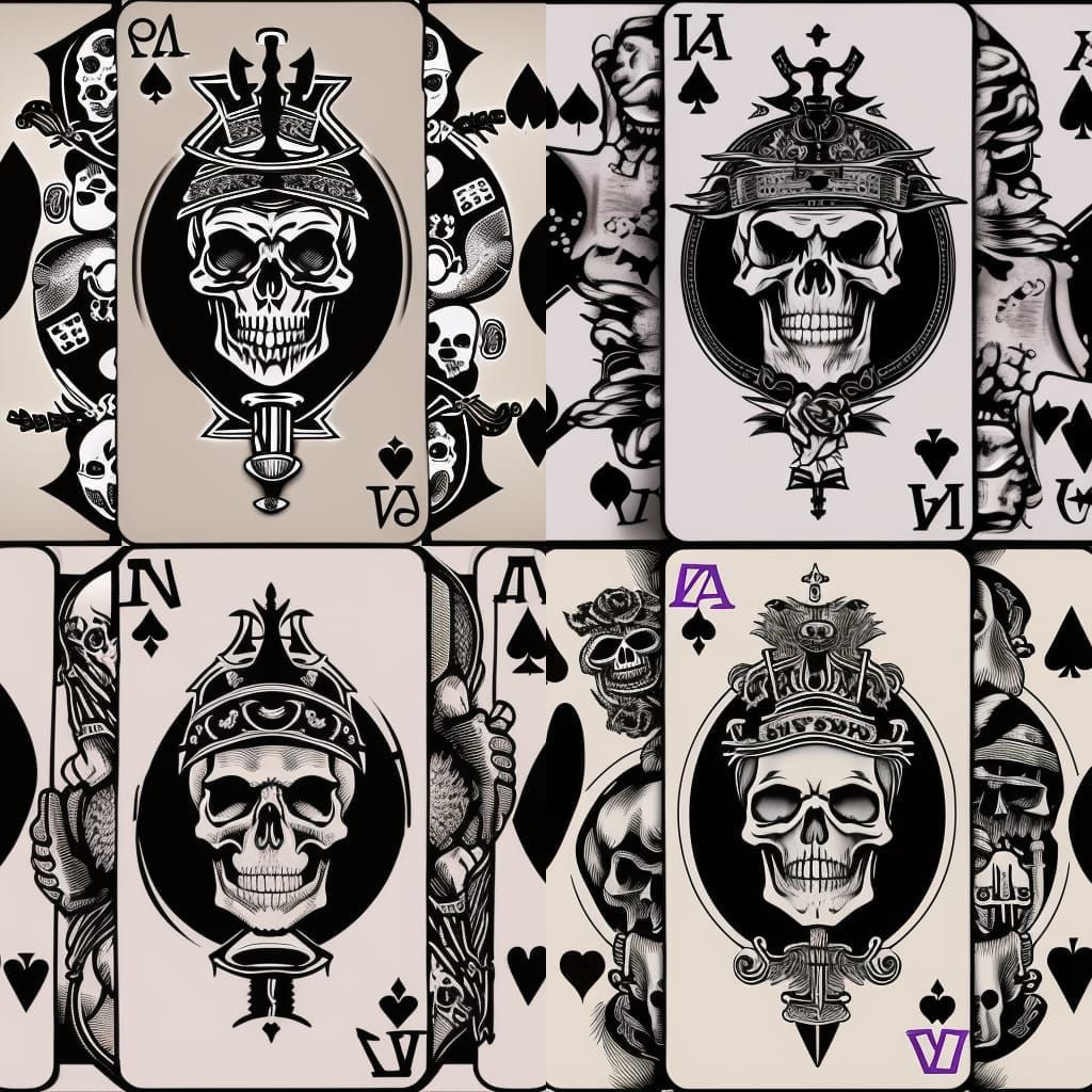 Skull Grim Reaper Emblem with Ace of Spades