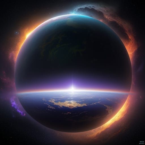 Cosmic Earth Reflection Concept Art