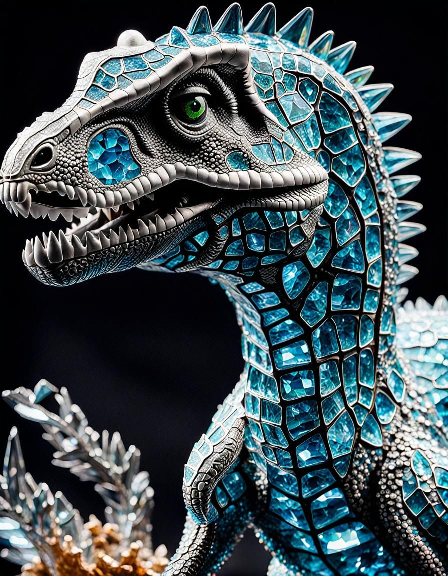 Crystal Dinosaur Collection: Intricate Close-Up