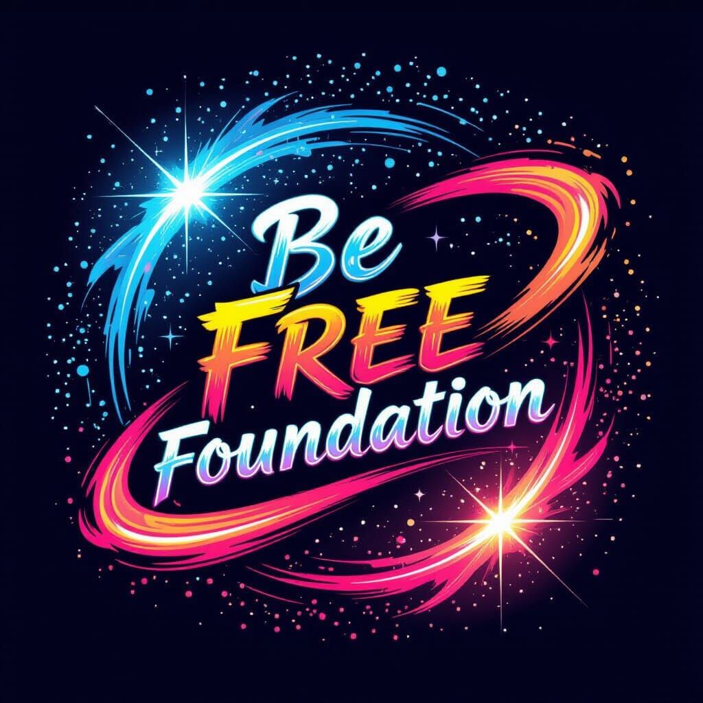 Bright Multicolor Brush Stroke Galaxy Logo in Street Style