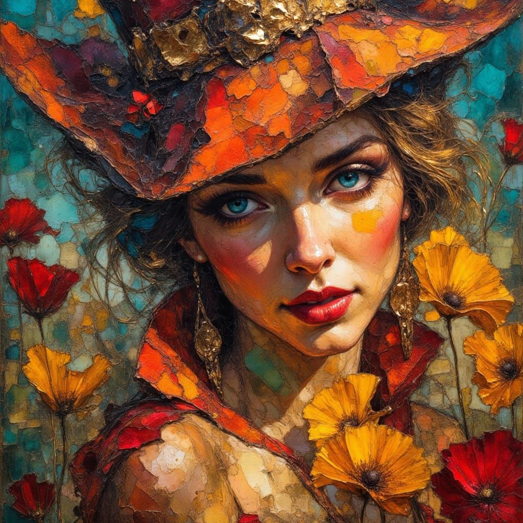 Close-Up Pirate Portrait in Thick Impasto Style