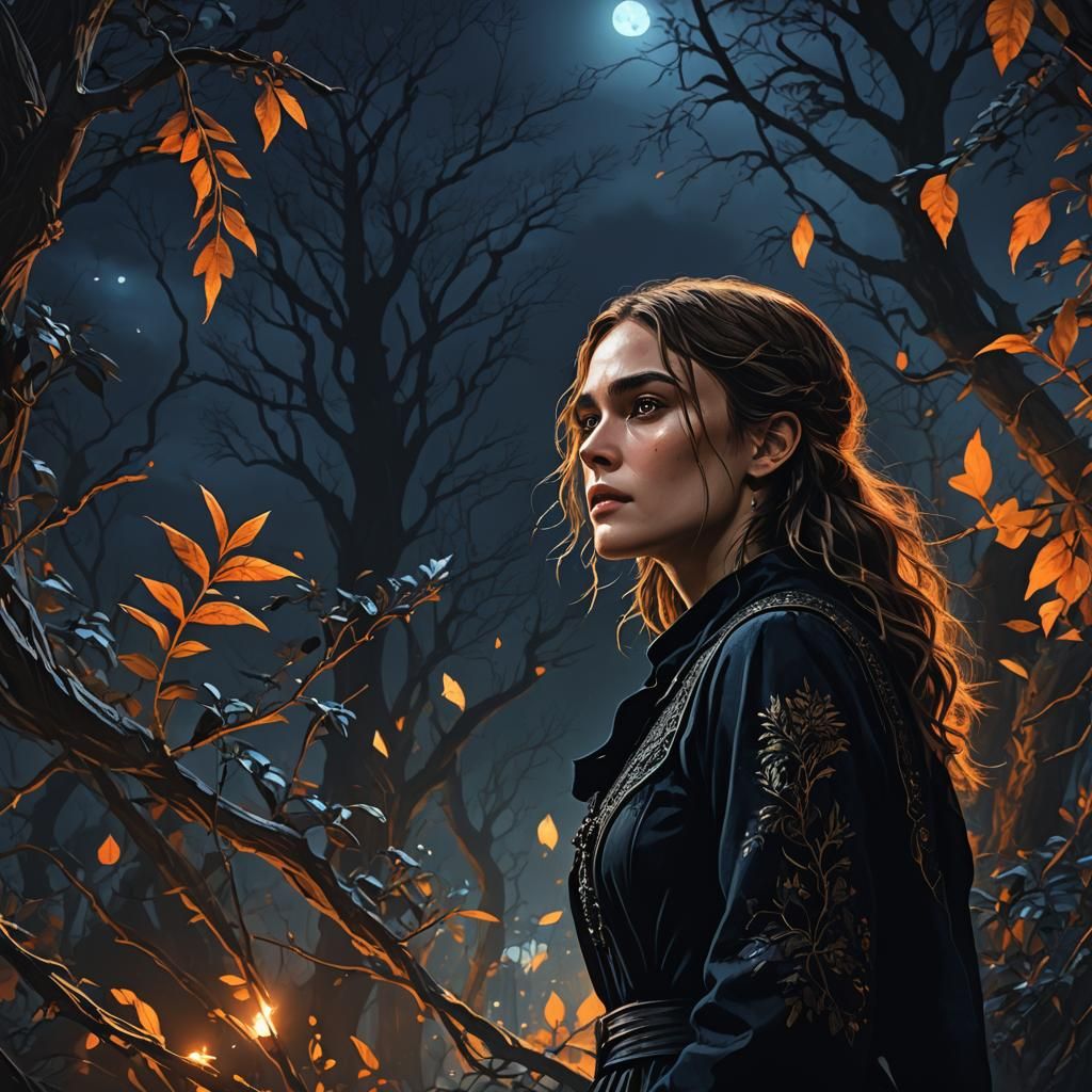 Dark Fantasy Art: Woman in Moonlight