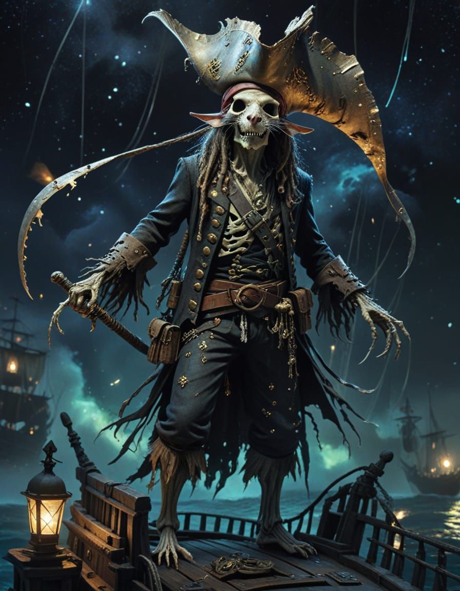 Ghostly Rat Pirate on Spectral Galleon