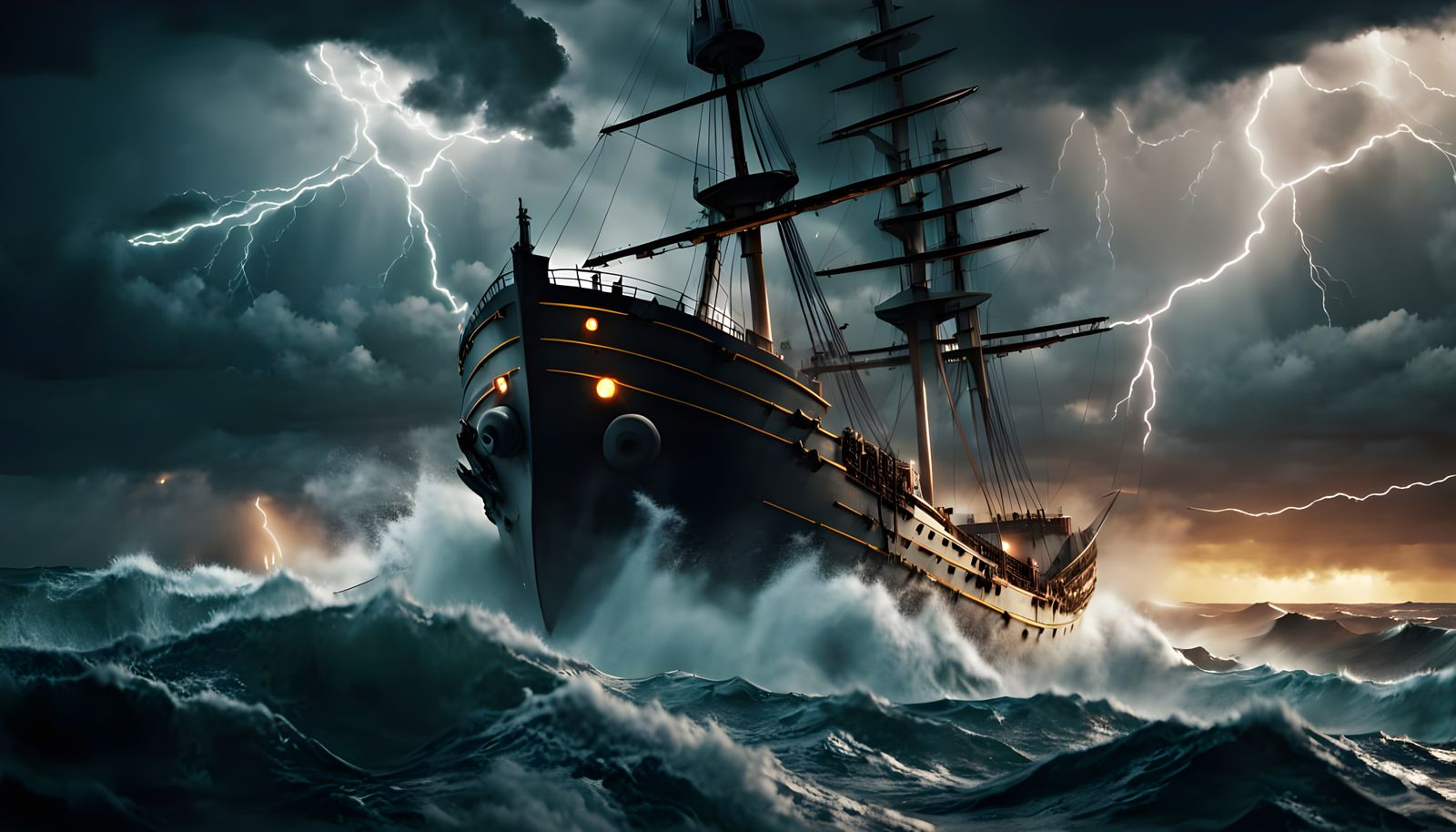 Ship Adrift in a Stormy Sea