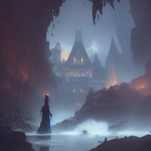 Dark Fantasy Remote Romance Concept Art