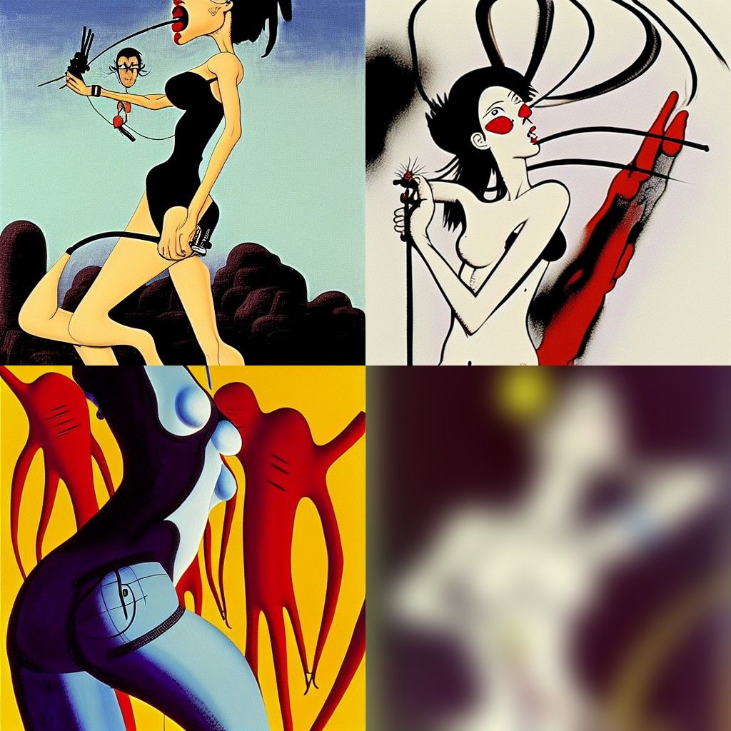 Aeon Flux in Psychedelic Cartoon Style