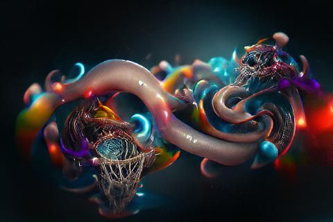 Ethereal DNA Tornado in Astral Space