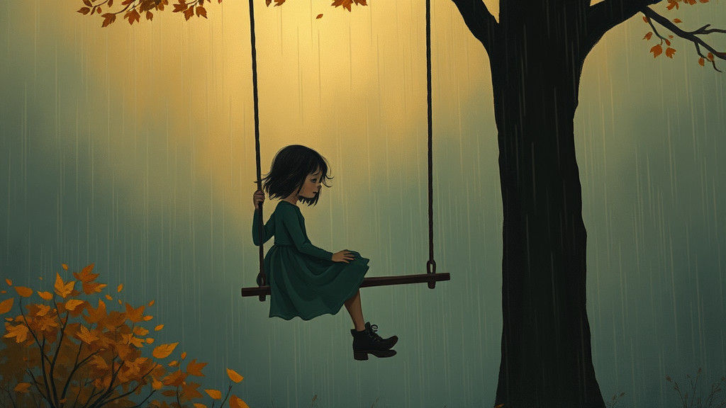 Girl on a Swing: Pop Surrealism Illustration