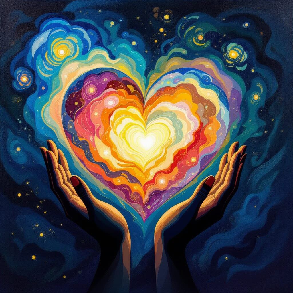 Galactic Heart Held in Gentle Hands