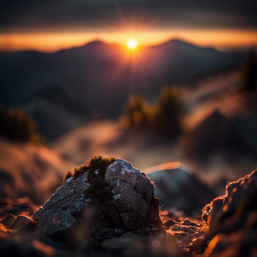 Majestic Sunrise Over Mountain Peaks