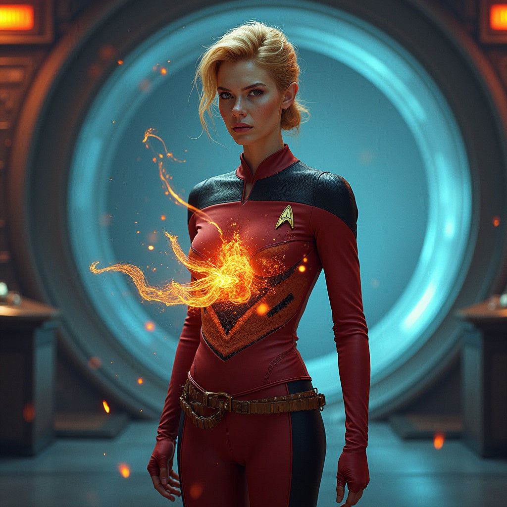 Seven of Nine in Spectacular Folk Art Style