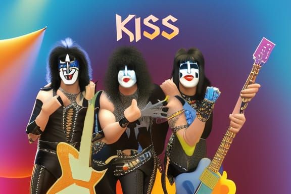 Kiss Band Reimagined as Pixar 3D Digital Art