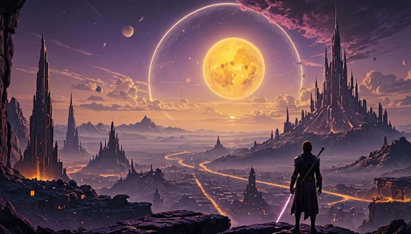 Starseed in Ancient Alien City, Digital Matte Painting