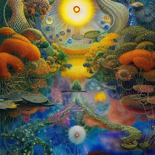 Surreal Woman in Mirror, Dreamlike Watercolor Art