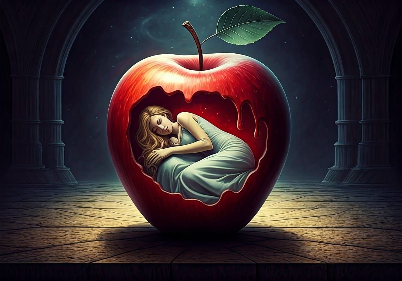 Surreal Dreamscape of Slumbering Beauty