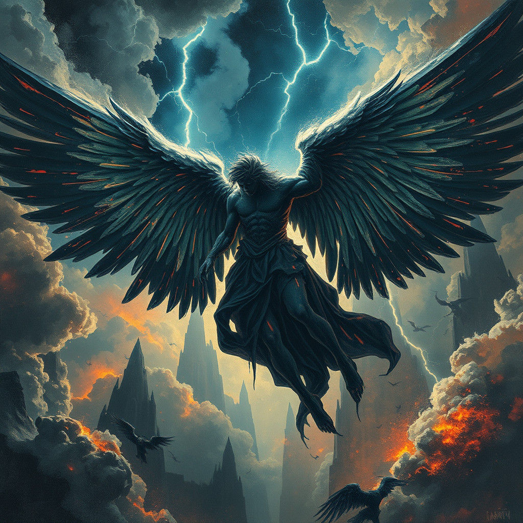 Dark Fallen Angel Between Heaven and Hell