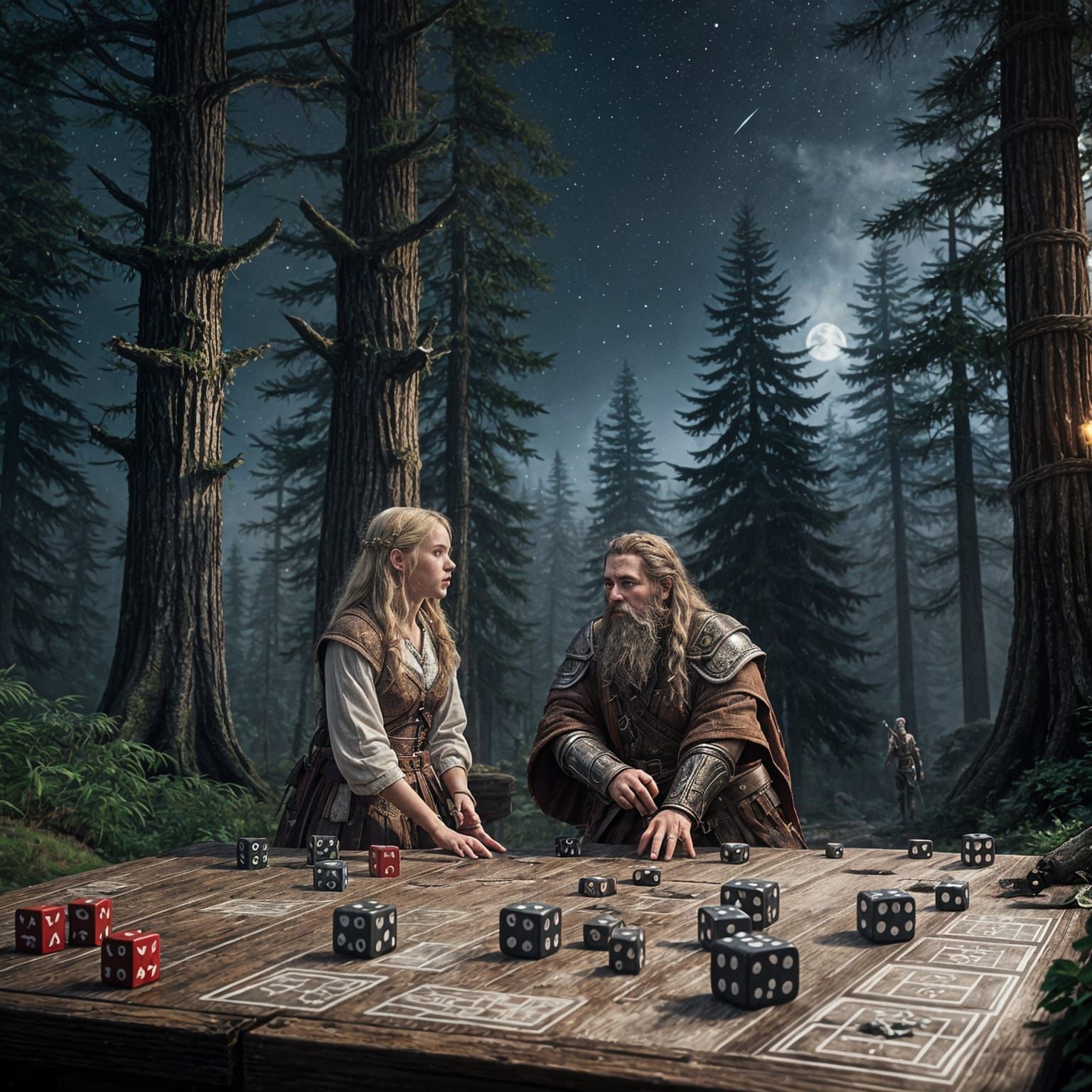 Fantasy Adventurers Stunned by Falling Dice