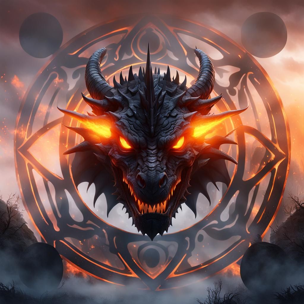 Black Dragon Emerges from Misty Depths