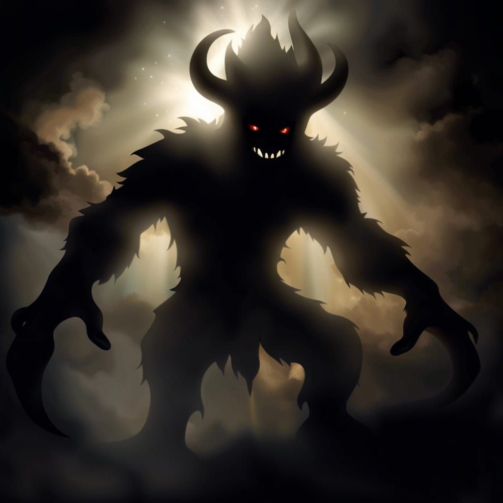 Fierce Shadow Monster in Divine Light