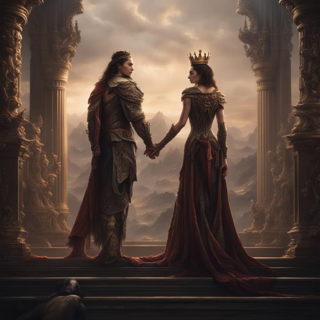 Epic Digital Painting of a King and Queen