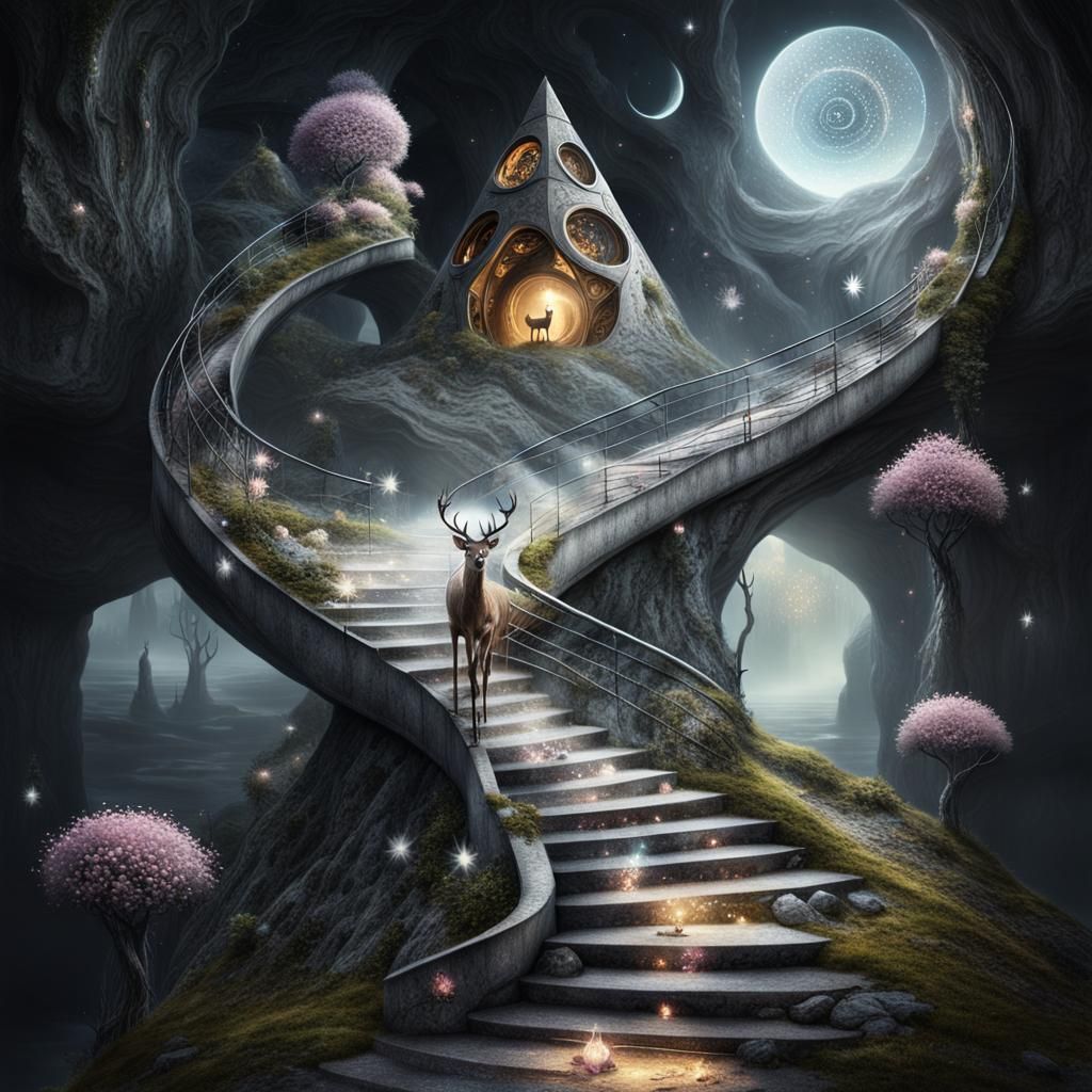 Dystopian Deer on a Gothic Playground