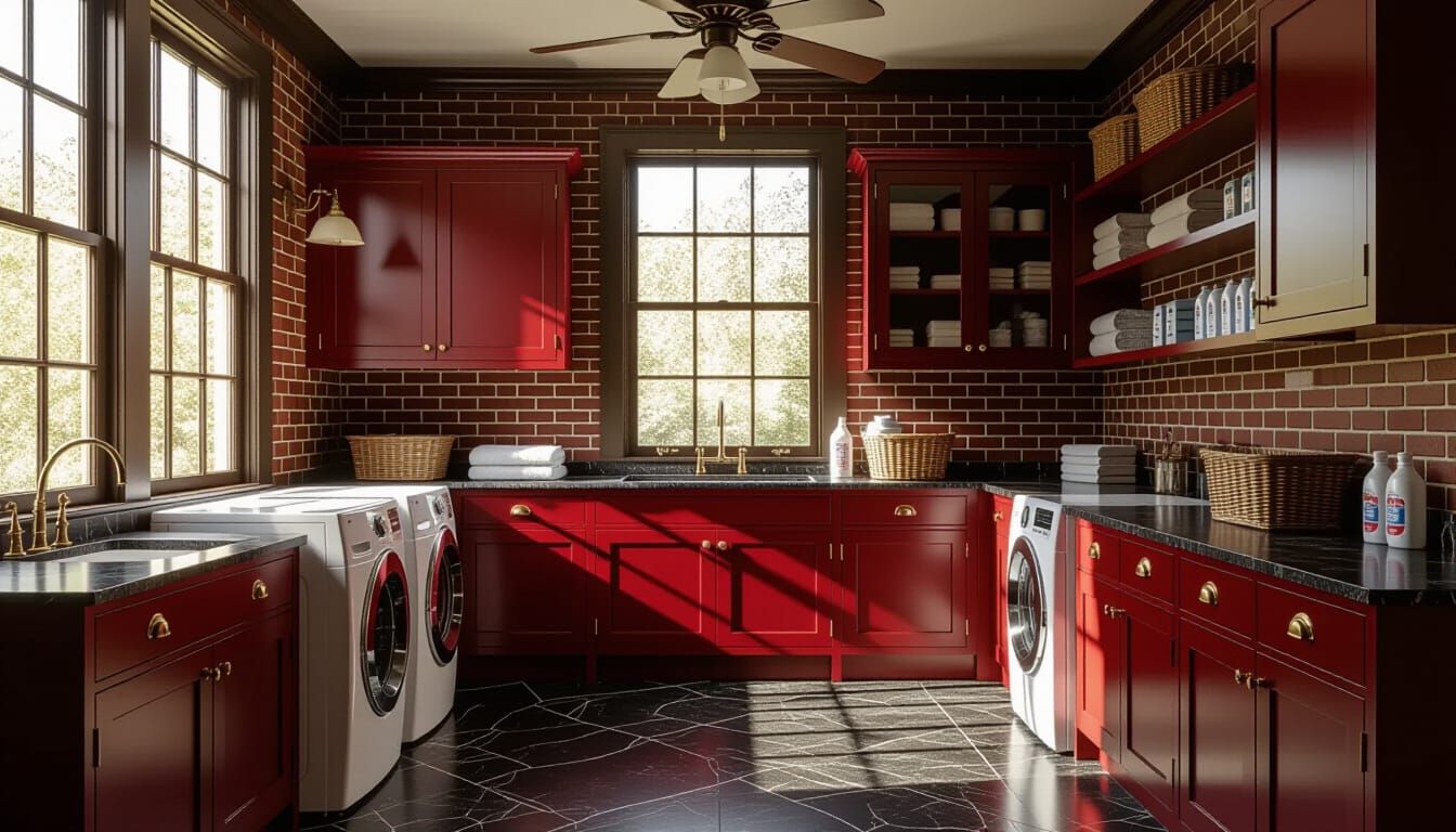 Victorian Laundry Room with Dramatic Sunlight