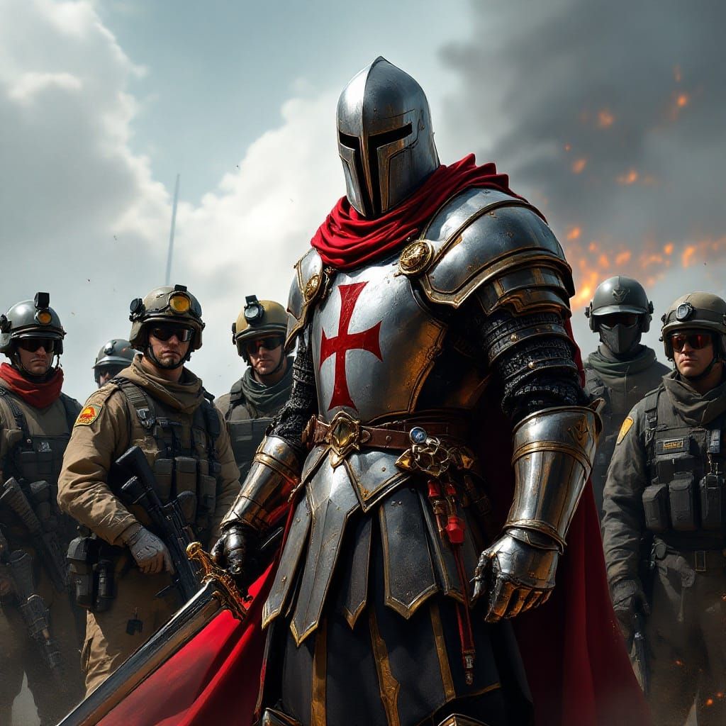 Knights Templar Protecting Modern Heroes